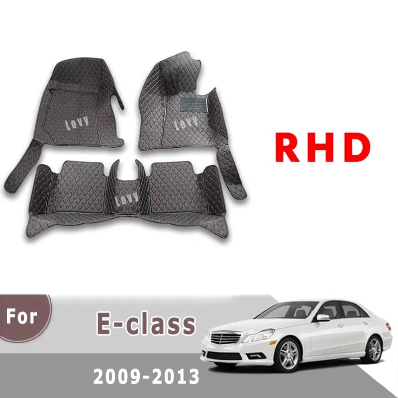 Car caps RHD for Mercedes Benz Class E 2013 2012 2011 2010 2009 Car caps Custom waterproof decoration Leather car carpet