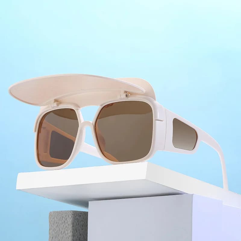 Occhiali da sole polarizzati Estate campeggio esterno Occhiali da sole creativi anti scottature con visiera parasole Uomo Donna Occhiali per protezione solare UV400