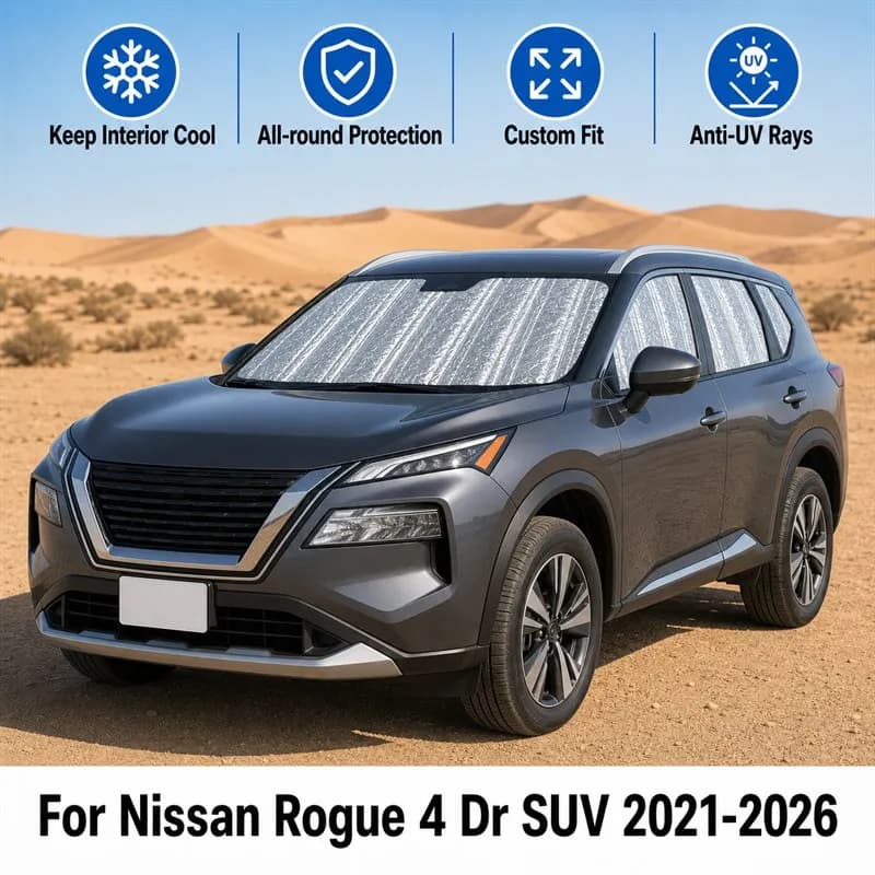 For Nissan Rogue 4 Dr SUV 2021-2026 Full Set Car Window Sunshades UV Block Privacy Heat Insulated Foldable Car Curtain
