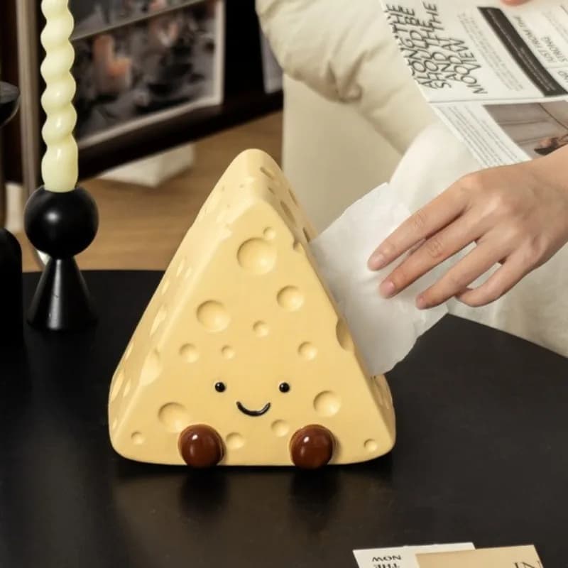 ​ ​ ​ ​ ​ ​ ​ Copri scatola per fazzoletti in ceramica stile crema, simpatico arredamento da tavolo per soggiorno, comodino, spogliatoio, porta carta igienica creativo