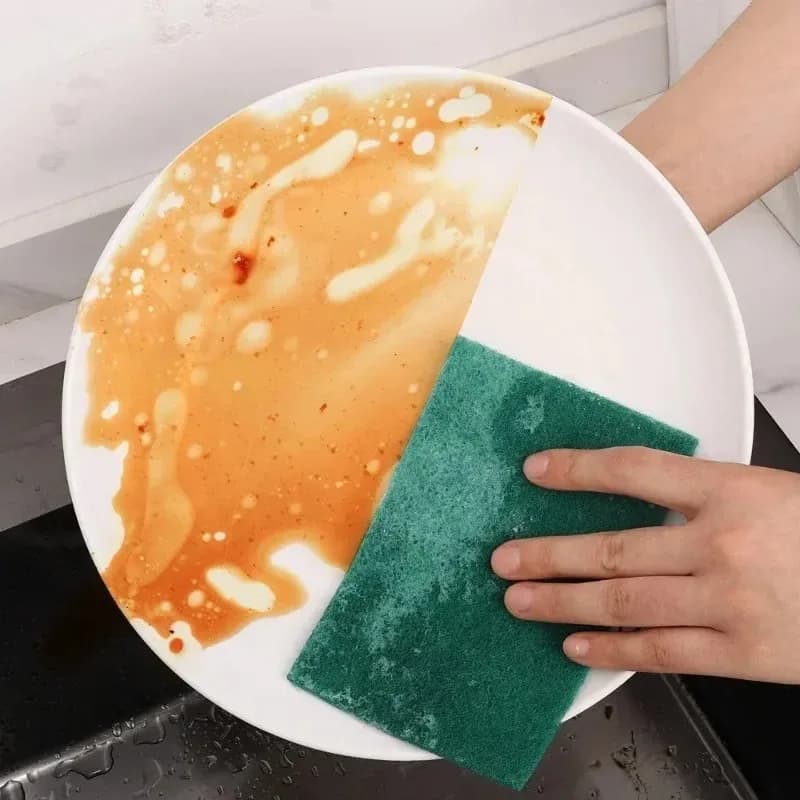 Diamantato cotton sponge, home cleaning cloth, kitchen cloth, brush for pots and bowls with ribbed wire, cuttable