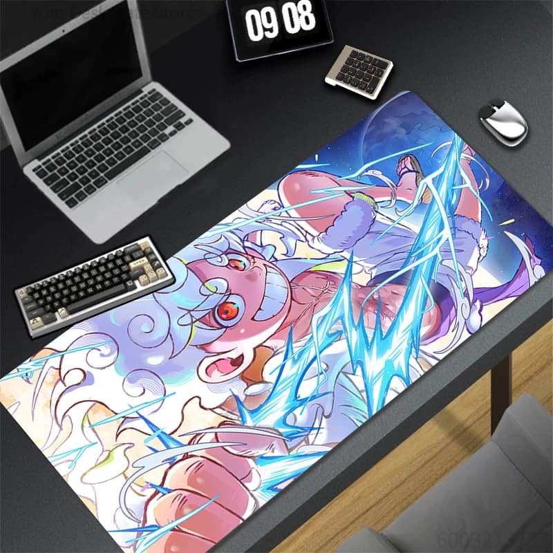 Tappetino per Mouse da Gaming con Bordo Cucito, Base Antiscivolo, Tappetino Esteso per Scrivania One Piece, Mousepad Luffy per Ufficio e Casa