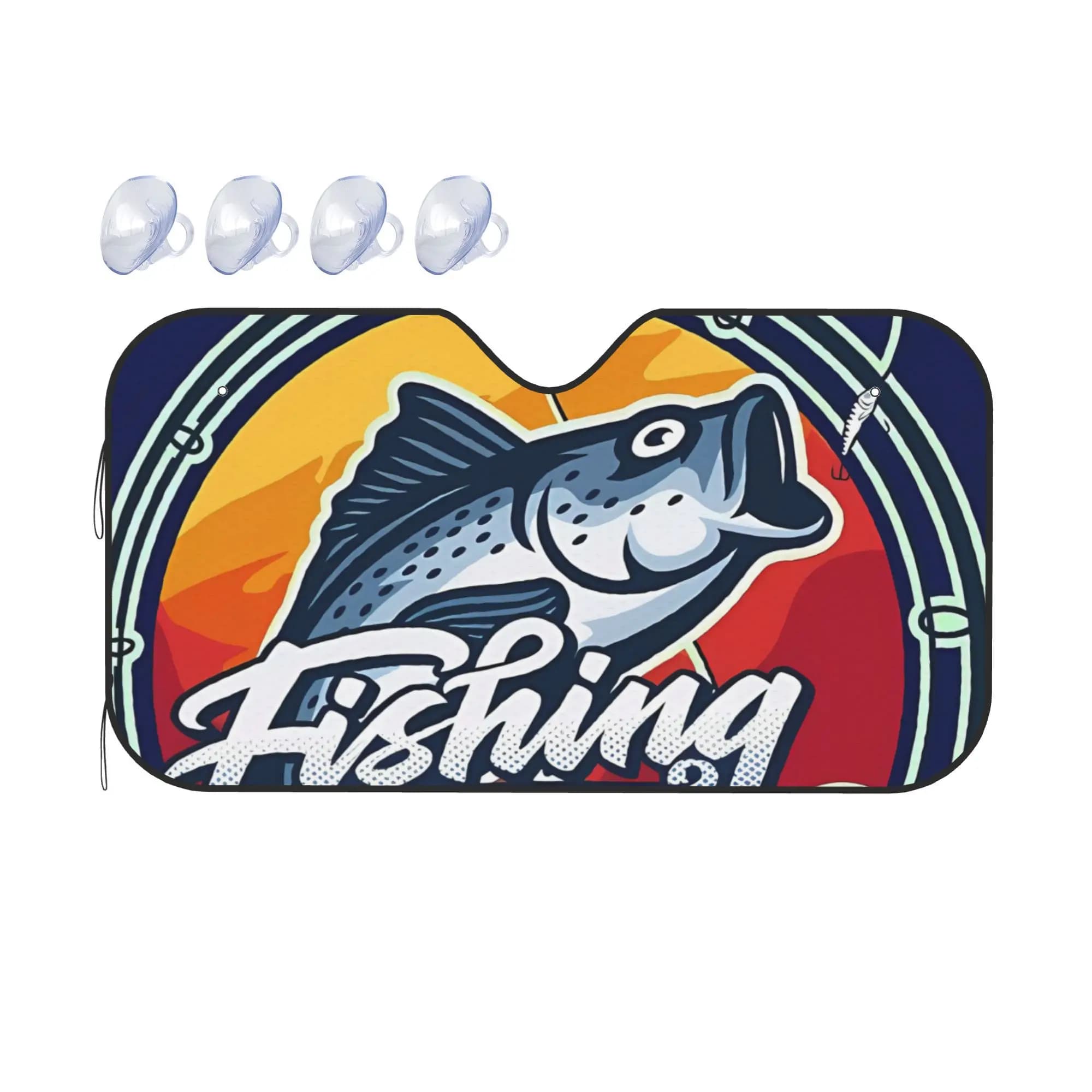 Parasole per Parabrezza Auto 'Let's Go Fishing', Protezione Solare per Vetri Auto