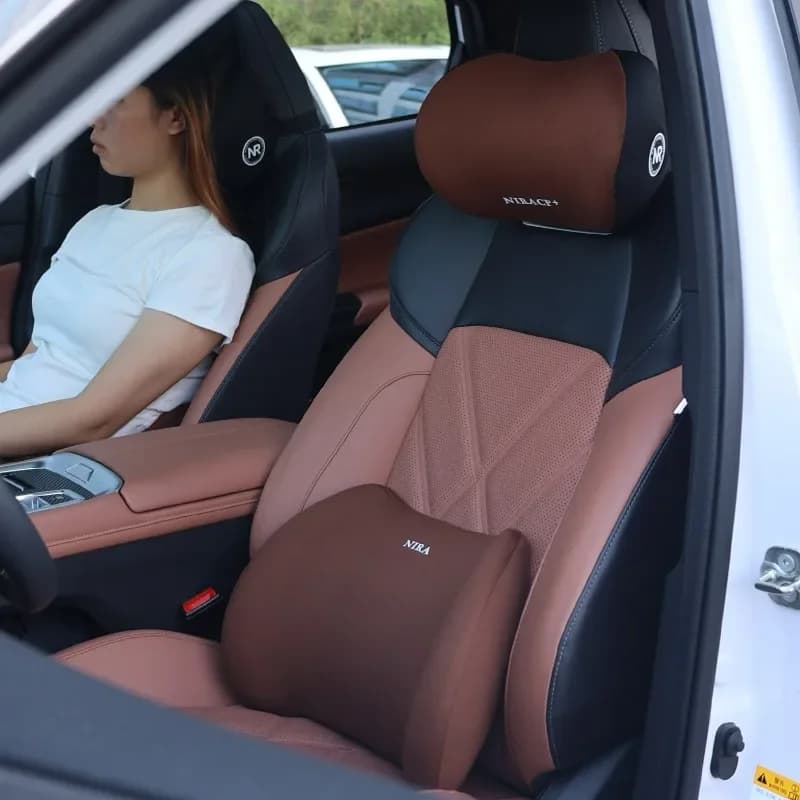 Set di Cuscini in Memory Foam per Auto con Poggiatesta e Supporto Lombare per il Comfort di Guida, Accessori per Cuscini Schiena e Collo