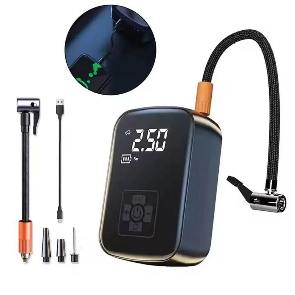 Pompa di gonfiaggio per pneumatici senza fili per auto elettrica portatile per compressore d'aria per auto senza fili Pompa di gonfiaggio per pneumatici senza fili per auto da bici S0a8