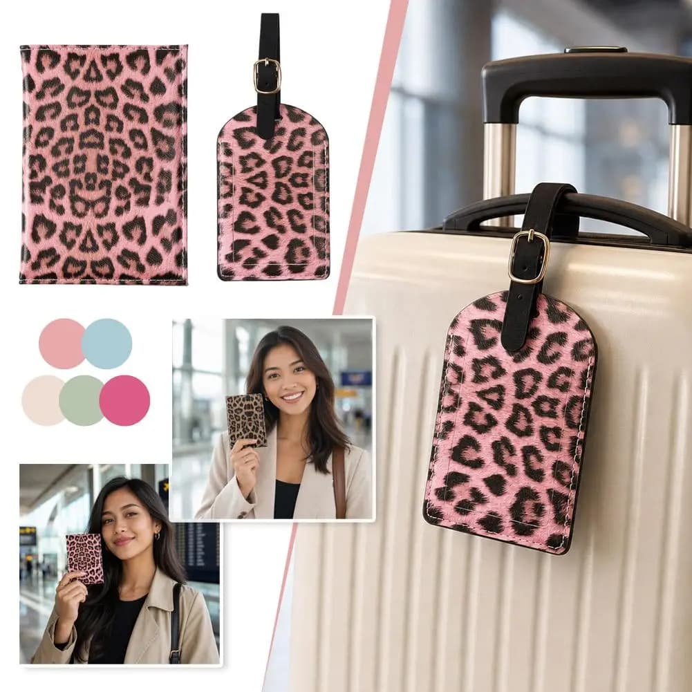 Leopard Passport Holder PU Leather Travel Wallet Case Credit Card Organizer Protector Cover for Women Men Travel Accessories