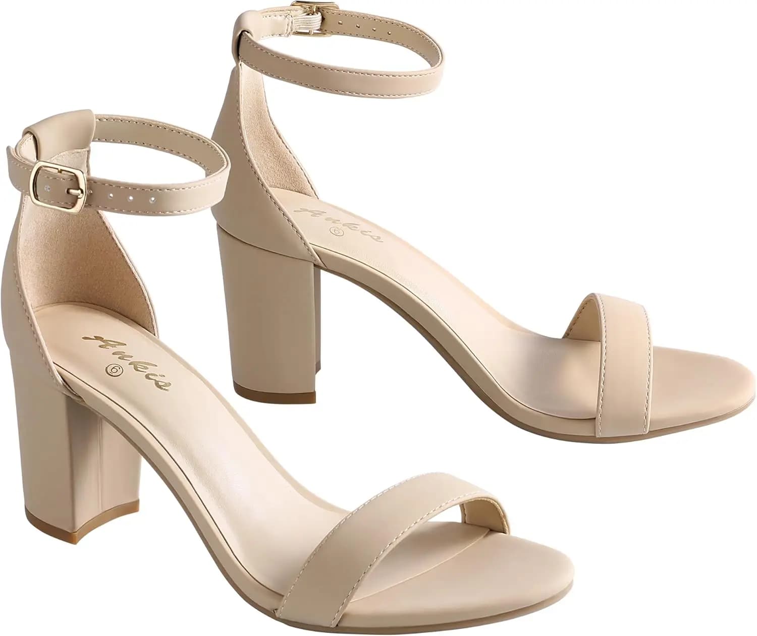 Sandali da Donna con Punta Aperta e Cinturino alla Caviglia, Tacco Grosso da 7 cm per Comfort e Stile