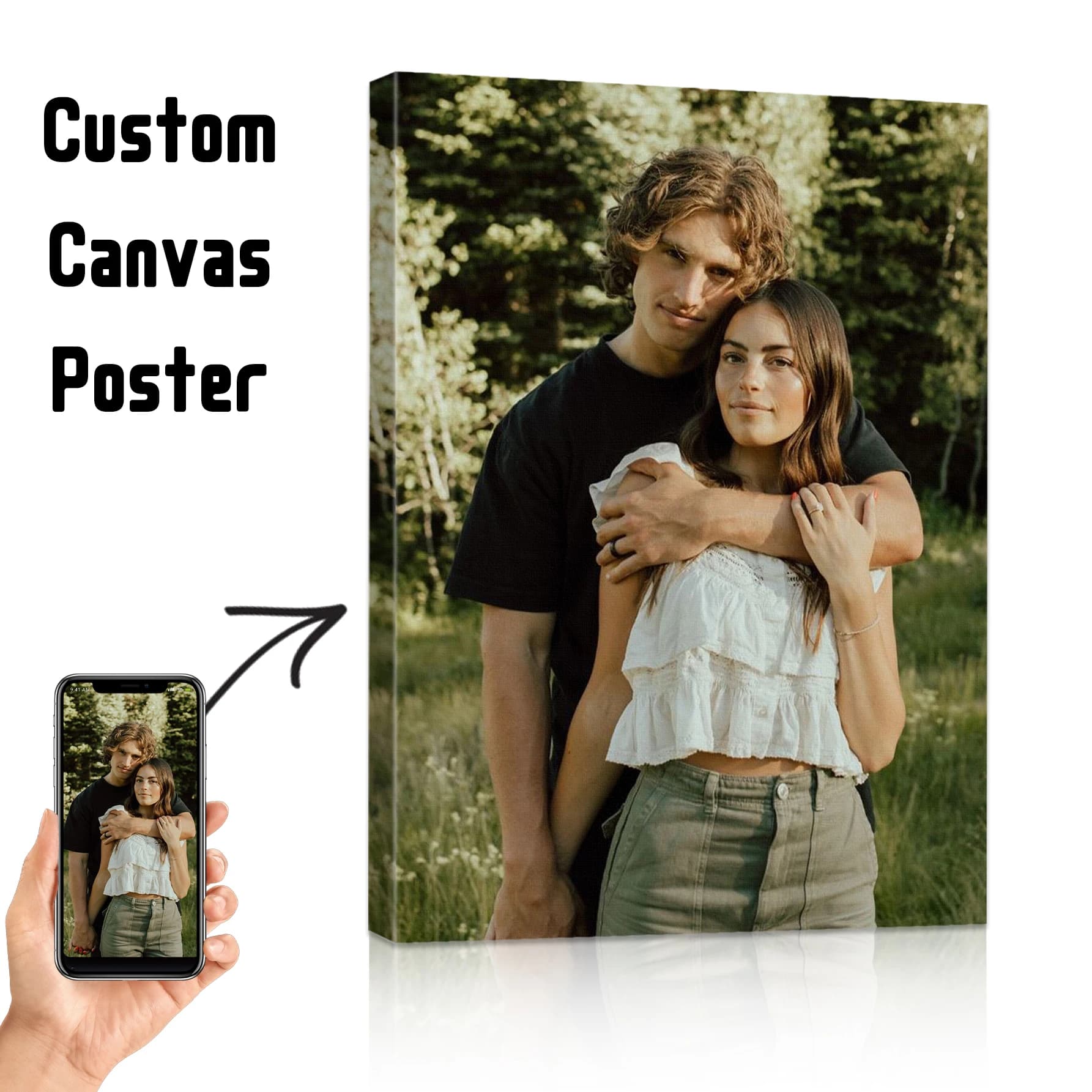1 Pezzo Poster su Tela Personalizzabile di Grandi Dimensioni con Cornice Fai-da-Te o Solo Tela per Decorazioni Casa/Regalo di Compleanno/Arredo Camera da Letto