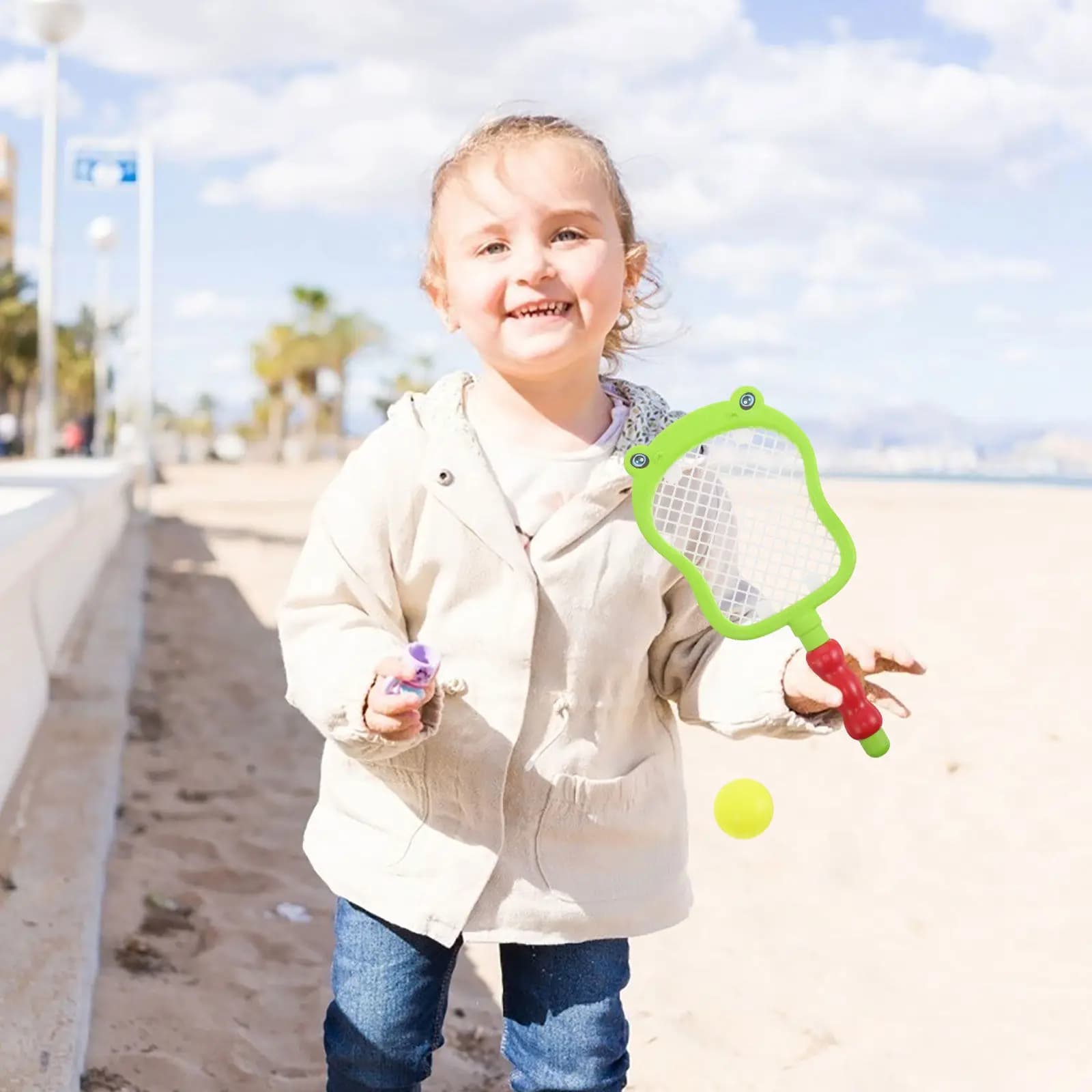 1 set of tennis rackets for children, lightweight non-toxic plastic racks, perfect for beginners from 3 to 10 years