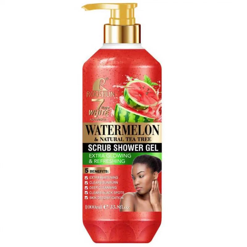 ROUSHUN Gel Doccia Esfoliante al Melone 1000ML Idratante e Nutriente per la Pelle con Fragranza Persistente Grande Capacità