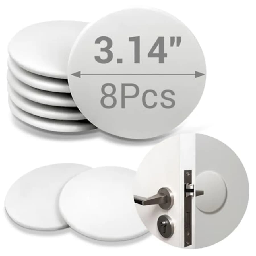 Door Stoppers - 3.14" Door Stoppers for Wall 8 Pack,with Heavy-Duty Adhesive - Wall Protector and Shock-Absorbent Protectors fr