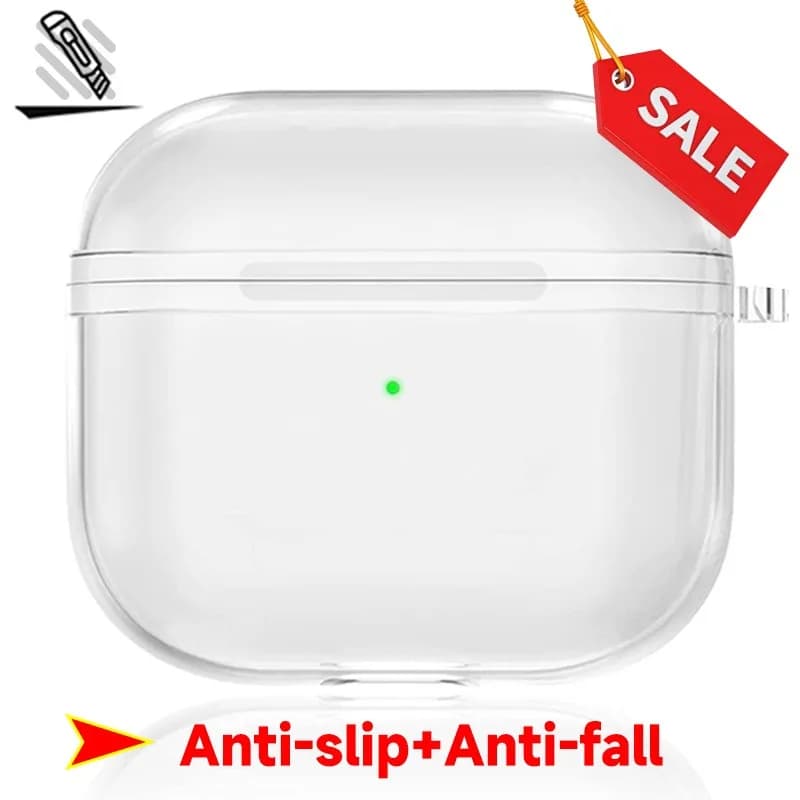 Transparent Clear Case for AirPods Pro 3 2025 Pro2 Airpods4 Clear TPU Earphone Case Anti-slip Anti-fall for Apple Airpods Pro2