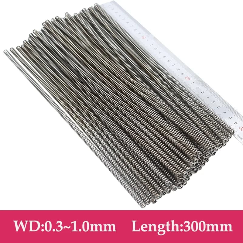Lunghezza compressione molla 300mm 0,3-0,8 1,0mm 65 Mn Manganese Acciaio ad alto tenore di carbonio Molle lunghe in metallo con ritorno a pressione morbida a forma di Y