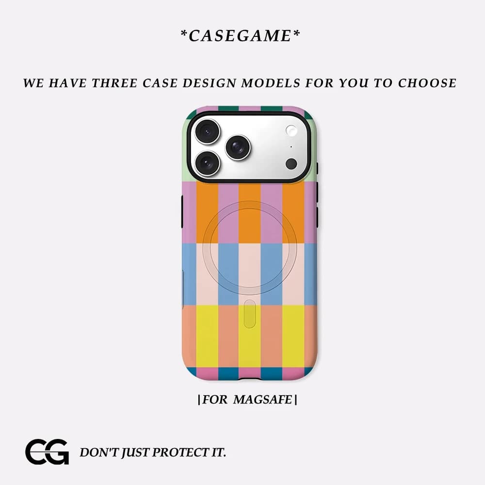 Custodia per telefono Stripe of Color per IPhone 17 16 15 14 13 Pro Max Plus per custodia rigida magnetica singola a doppio strato