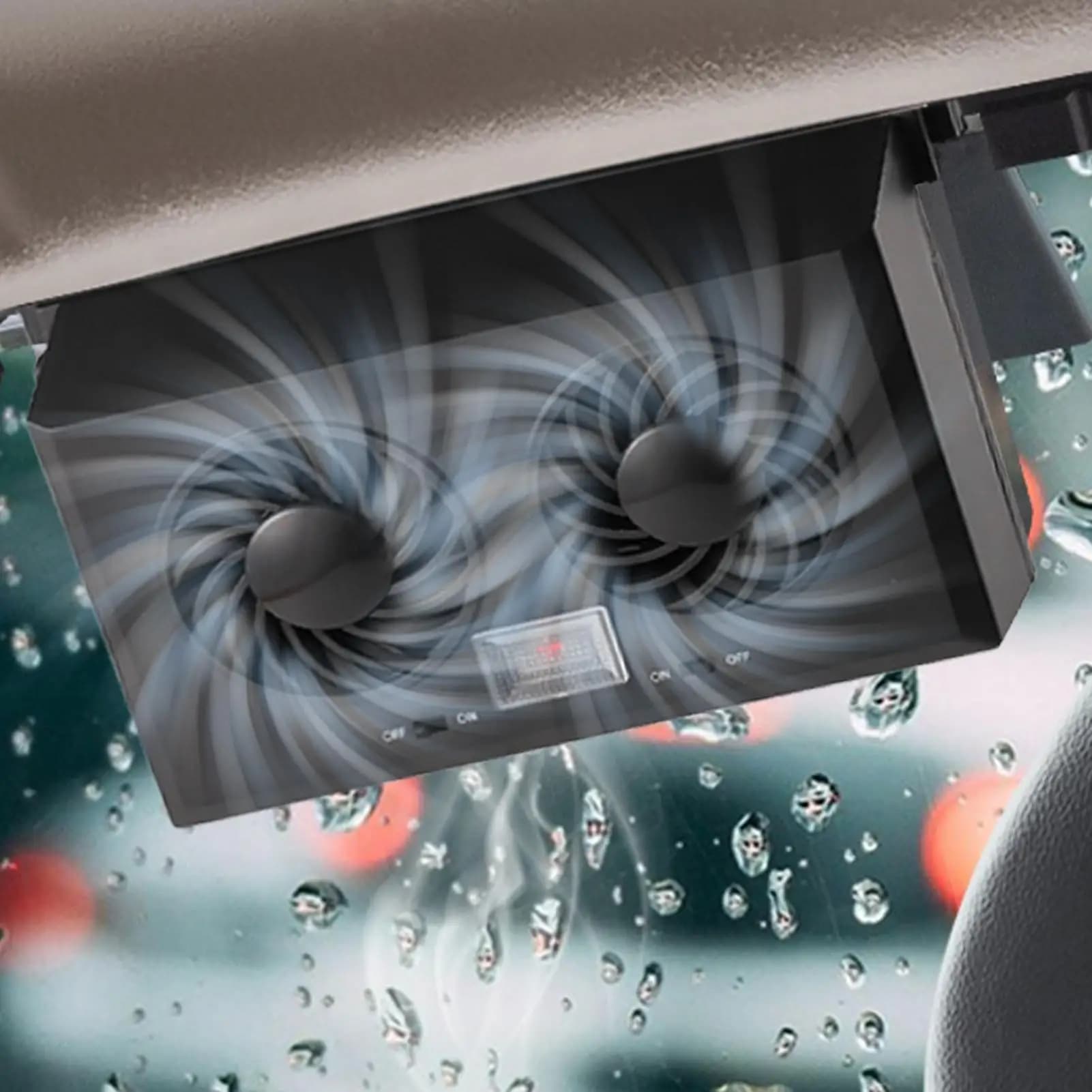Ventilatore per Finestrino Auto a Energia Solare, Efficace Raffreddamento a Doppia Testa, Facile Installazione, Purificatore d'Aria per Auto, Ventole per Finestrino Posteriore