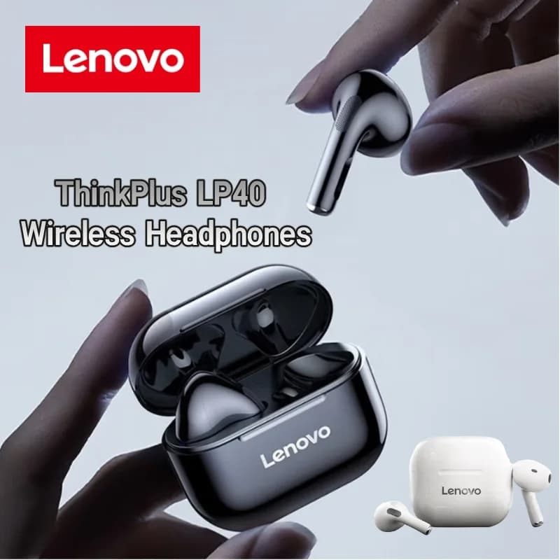 Original Lenovo LP40 TWS Semi-In-Ear Earbuds Bluetooth 5.3 ENC Touch Control IPX5 Sport Gaming Wireless Headset With Mic