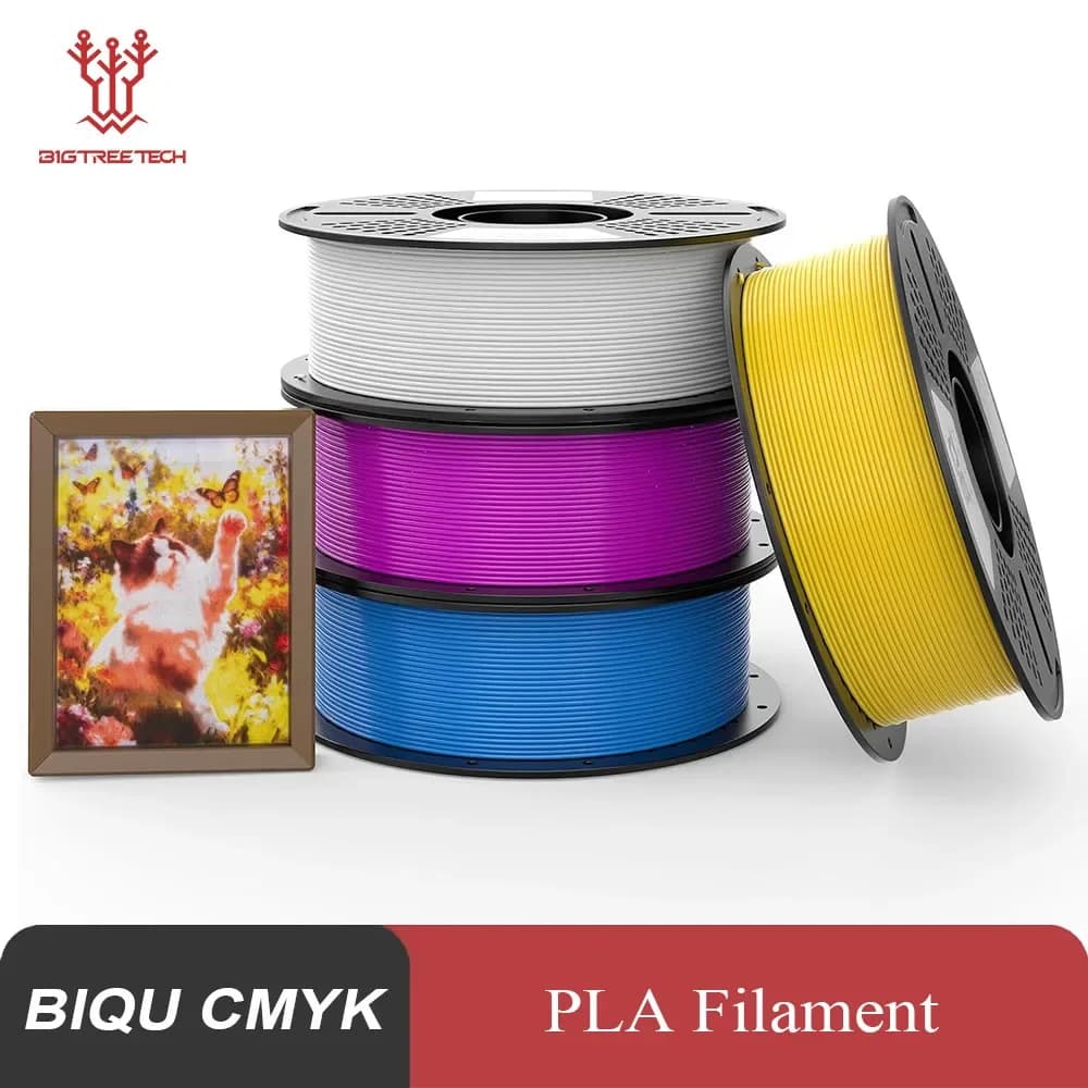 BIQU CMYK 1.75mm PLA Filament for 3D Printing, Vivacious Colors, Smooth and Without Groovies, Compatible with Most FDM Printers