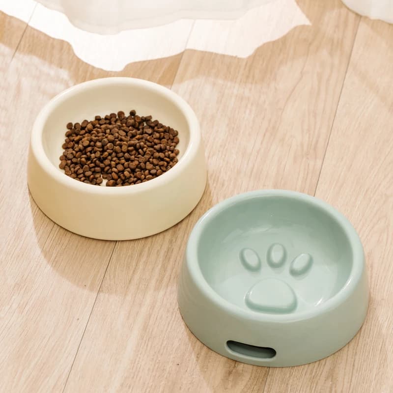 Produttori Sollevato in ceramica Alimentatore lento Ciotola per animali domestici Forma di zampa Ciotole per cani per gatti Pet Mike Acqua Alimentatore per alimenti Fornitura ChaoZhou