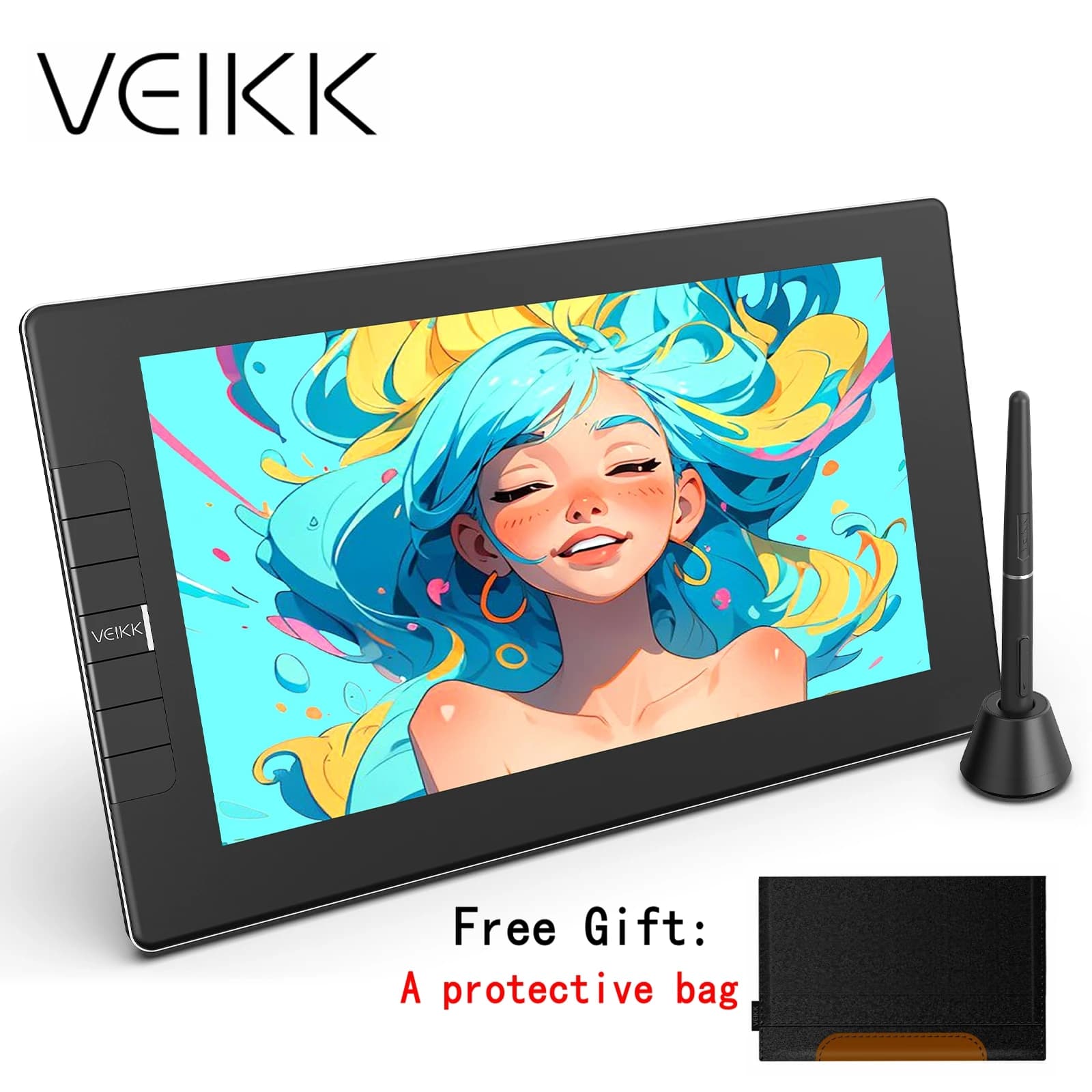 VEIKK VK1200V2 Monitor per Tablet grafico da 11.6 pollici Monitor da disegno animazione digitale per Android Windows Mac con tasti di scelta rapida an