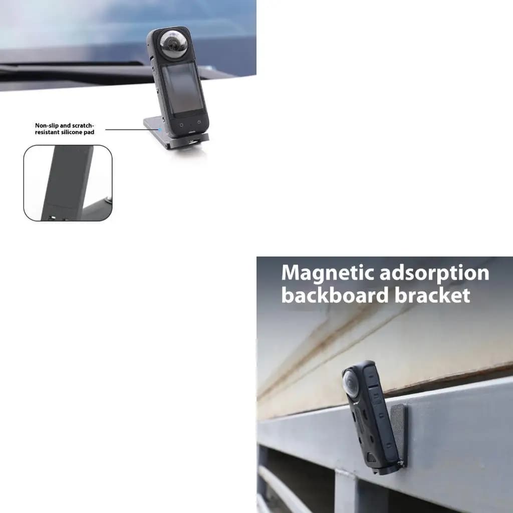 Flexible magnetic camera mounting bracket with adjustment bracket