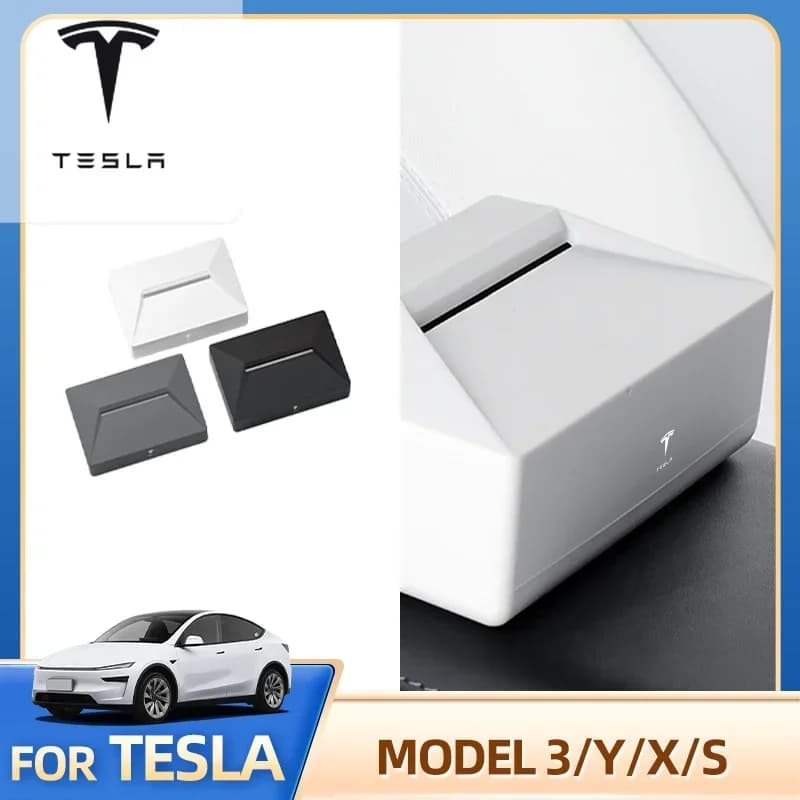 Per Tesla Model Y 3 X S Cyber Car: Scatola Portafazzoletti Nascosta, Sacchetto Portaoggetti da Appendere, Accessori per Modifiche Auto, Adesivo per Auto - Vendita all'Ingrosso
