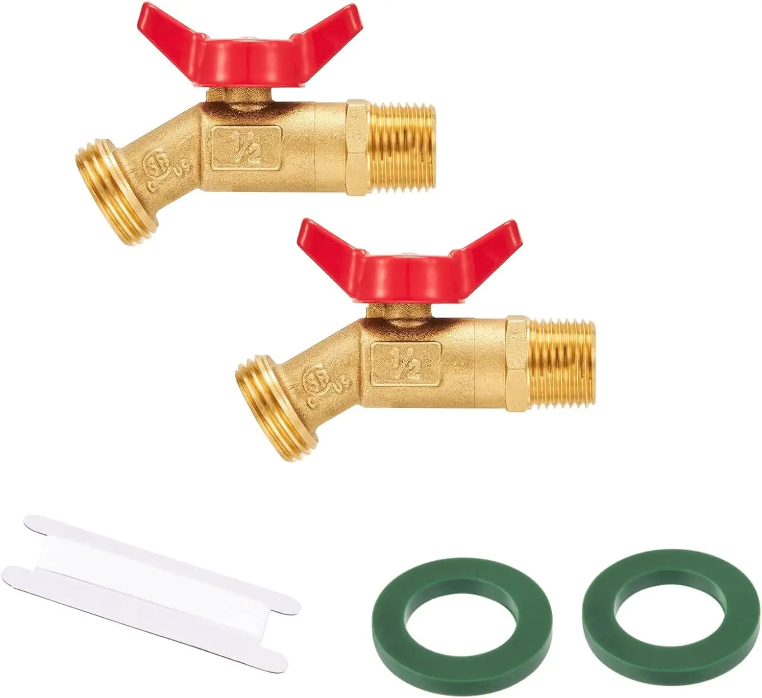 Valvola a sfera per rubinetto da giardino esterno, 1/2" NPT maschio x 3/4" GHT maschio, rubinetto di intercettazione a 1/4 di giro con maniglia, confezione da 2