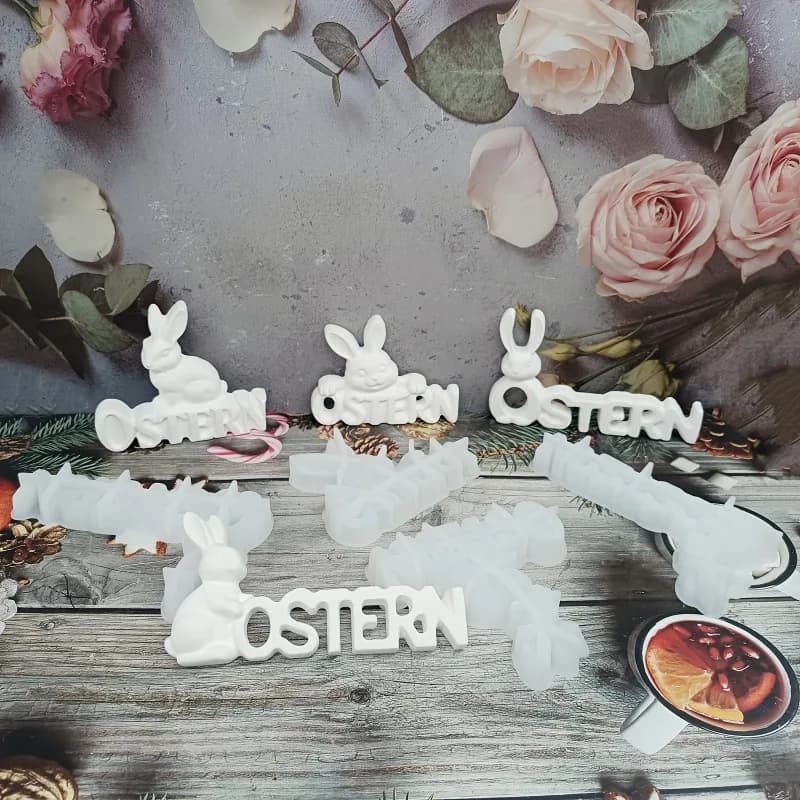 silicone mold easter bunny semi three-dimensional ornament silicone mold diy candle silicone mold gypsum ornament silicone mold