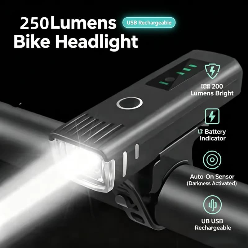 250lm Waterproof Light Mountain Bike Rechargeable Cycle Light Led Bicycle Light Bicycle Headlight Bicycle Front Light