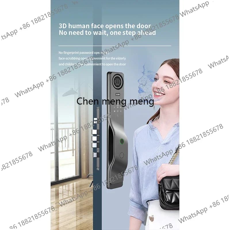 Serratura Biometrica con Impronta Digitale, RFID, Riconoscimento Facciale, Wi-Fi Integrato, Controllo Remoto tramite App Tuya per Porte d'Ingresso