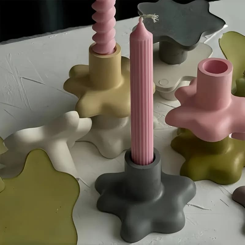 Candle silicone mold, water splash base cylindrical silicone mold, plaster drop glue desktop decoration mold