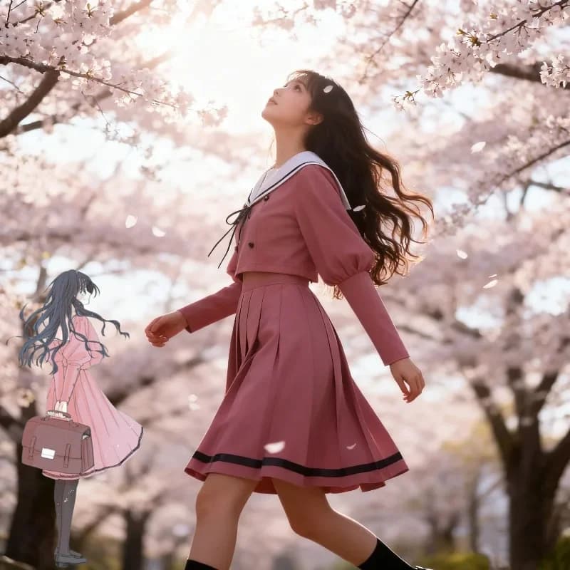 Anime The Fragrance Flower Blooms with Dignity Character Waguri Kaoruko Costume Cosplay Camicia Abito Papillon Uniforme scolastica Donna