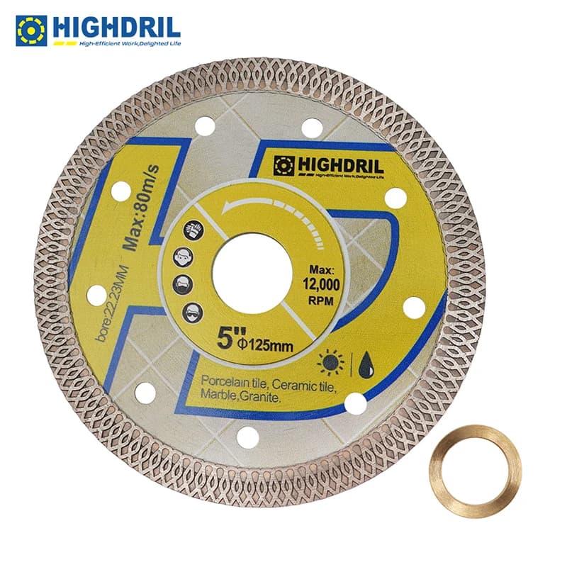 HIGHDRIL 1pc lama per sega disco da taglio diamantato X Mesh per piastrelle porcellana ceramica granito marmo Dia125mm/5 pollici su smerigliatrice angolare