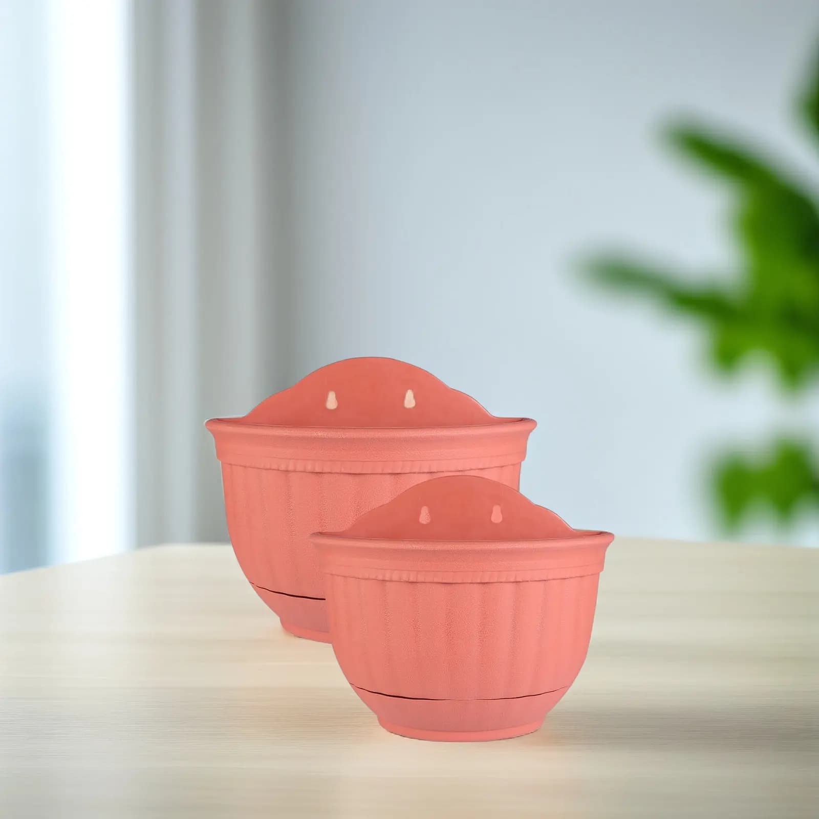 2 Pezzi Vaso da Parete Moderno in PP, Minimalista per Interni ed Esterni, Balcone, Giardino, Porta Piante a Muro