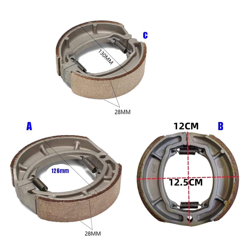 Motorcycle Brake Shoes for Haojue Suzuki Qingqi Haojin Bajaj of EN125 GN125 HJ125 QJ125 Pular180 BM150X 130mm Drum Brake Pads