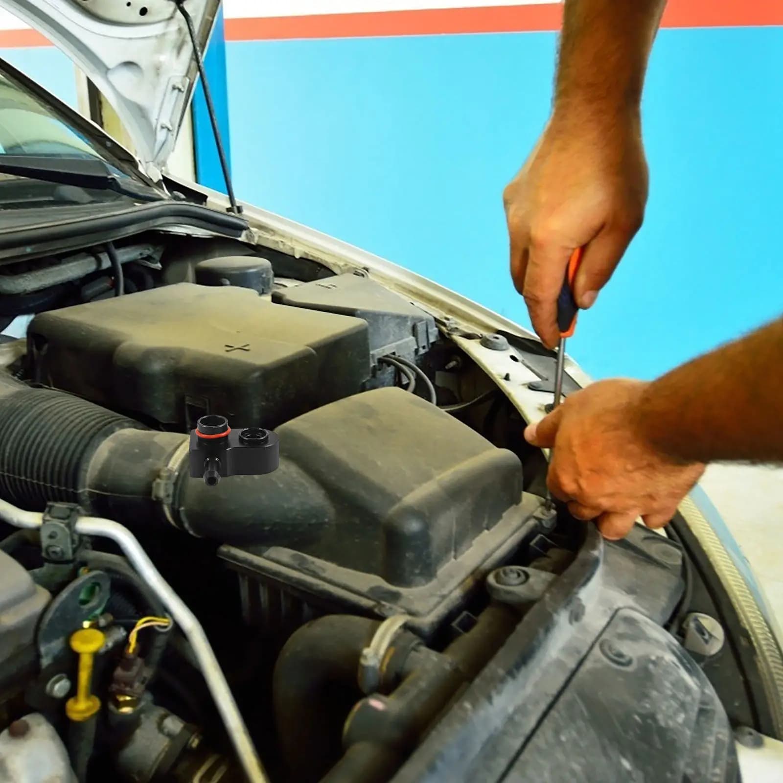Set di Connettori in Alluminio per Manometro Turbo Auto, Adattatore per Vuoto Turbo, Accessori Motore, Parti di Ricambio Auto Durevoli