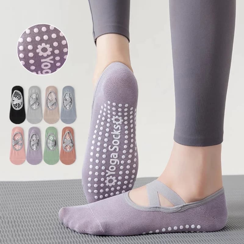 Yoga Socks with Breathable Towel Bottom Silicone Silicone Socks Anti-slip With Footwear for Pilates Cotton Women's Socks for Fitness Training for Classic Dance