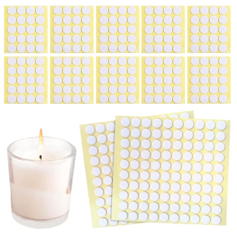 400PCS/100PCS Adesivi per stoppini per candele Adesivi bifacciali resistenti al calore in acrilico trasparente per kit per realizzare candele Strumento fai da te