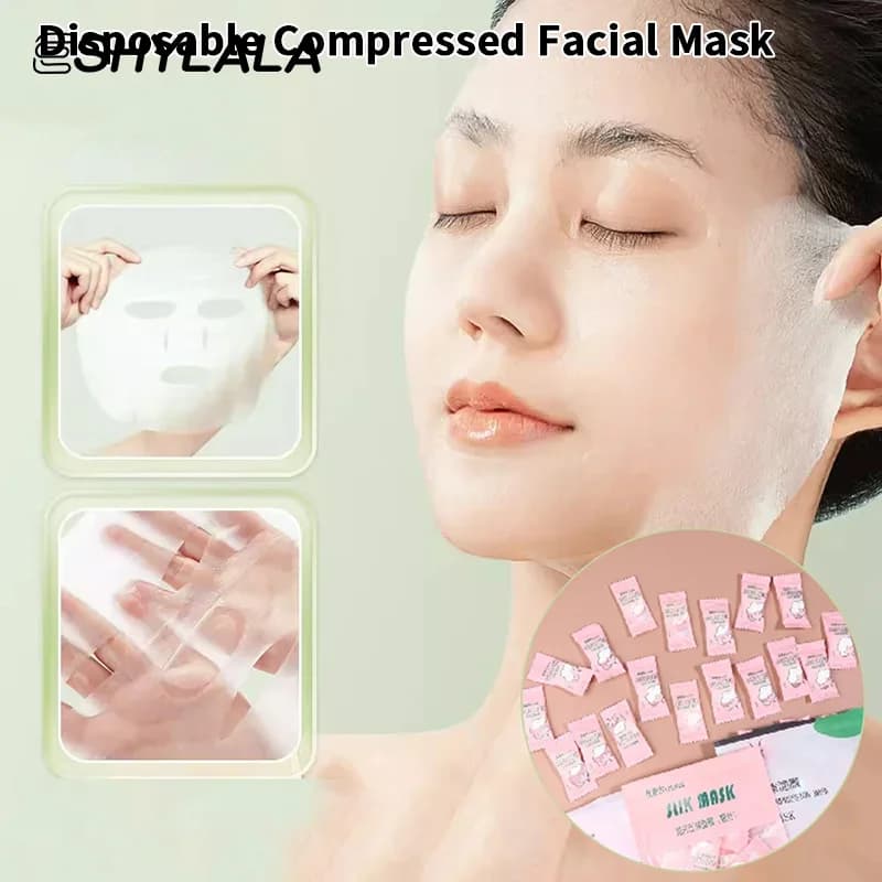 Maschera per il viso compressa monouso Candy 20/50/100 pezzi Maschera per il viso Asciugamano per il viso Tessuti avvolti con monete Carta per la cura della pelle Seta/Cotone