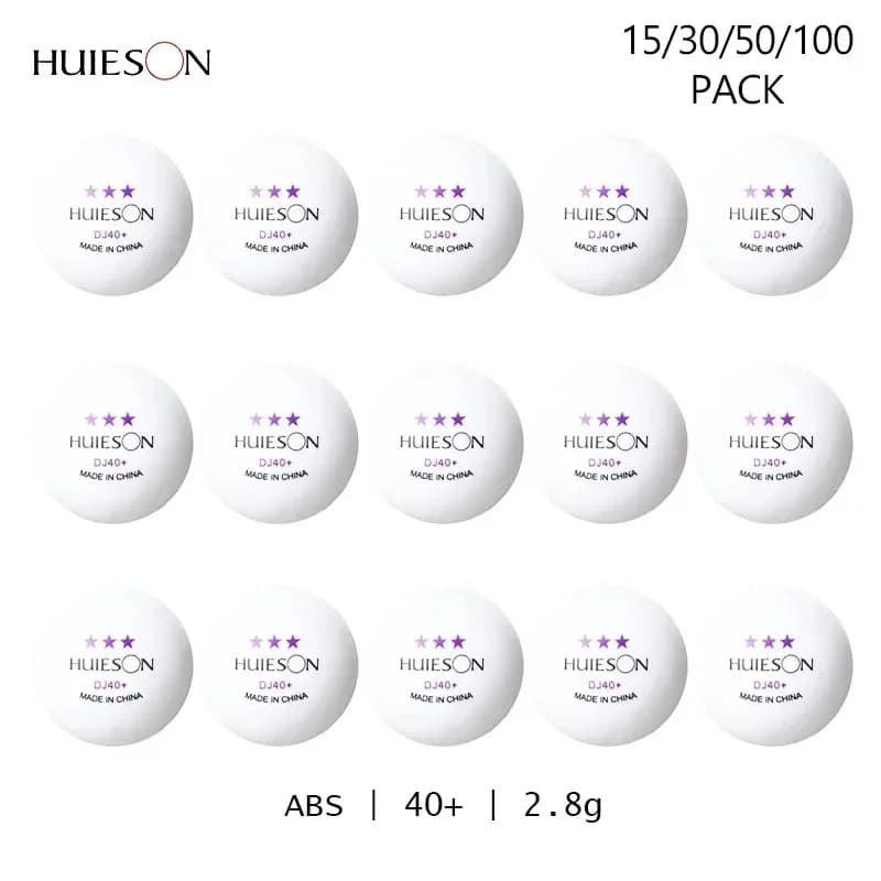 Huieson-Palline da Ping Pong da Tavolo, DJ, 40 + ABS, Nuove Palline da Ping Pong, Confezione da 100, 50, 30, 15
