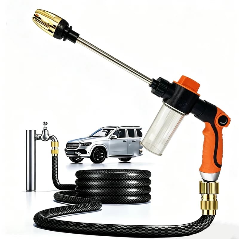 NEW 2026 High Pressure Car Wash Foam Gun With Long Handle - Adjustable Nozzle For Cleaning, Watering And inflating Tires