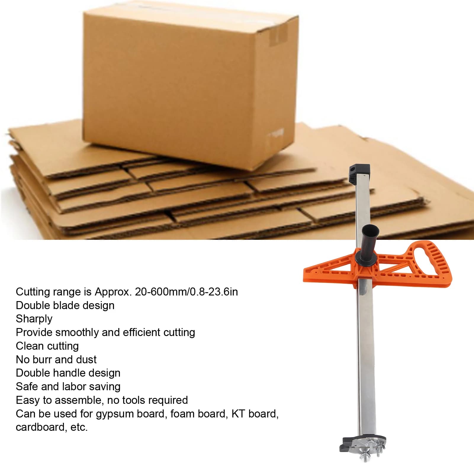 Gypsum Board Cutter Gypsum Board Cutter Double Blade Ergonomic Handle Stainless Steel Rail Portable Hand Push Board Cutting Tool