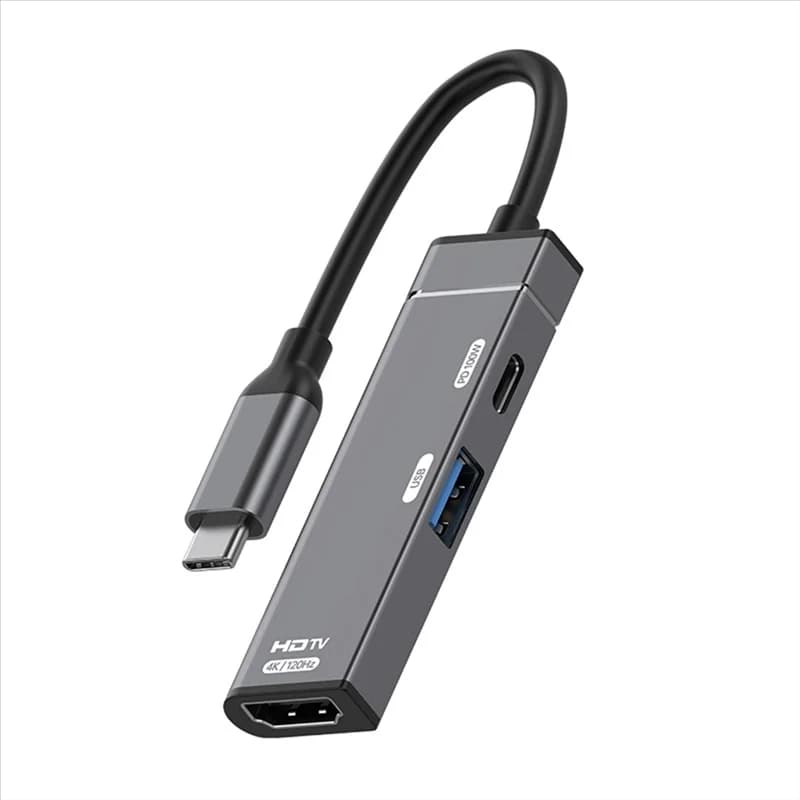 High Quality 3IN1 USB C Hub Type-c to 4K 120HZ HDMI-Compatible USB3.0 Data 100W PD Type-c Charging Adapter USB-C Docking Station