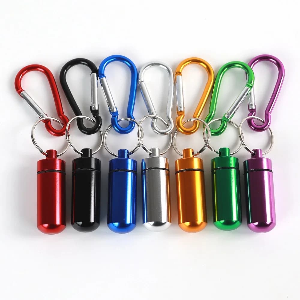 Hot Premuim Mini Portable Waterproof Aluminum Wallet Container Storage Organizer for Vitamin Oils Fish Keychain Earplugs