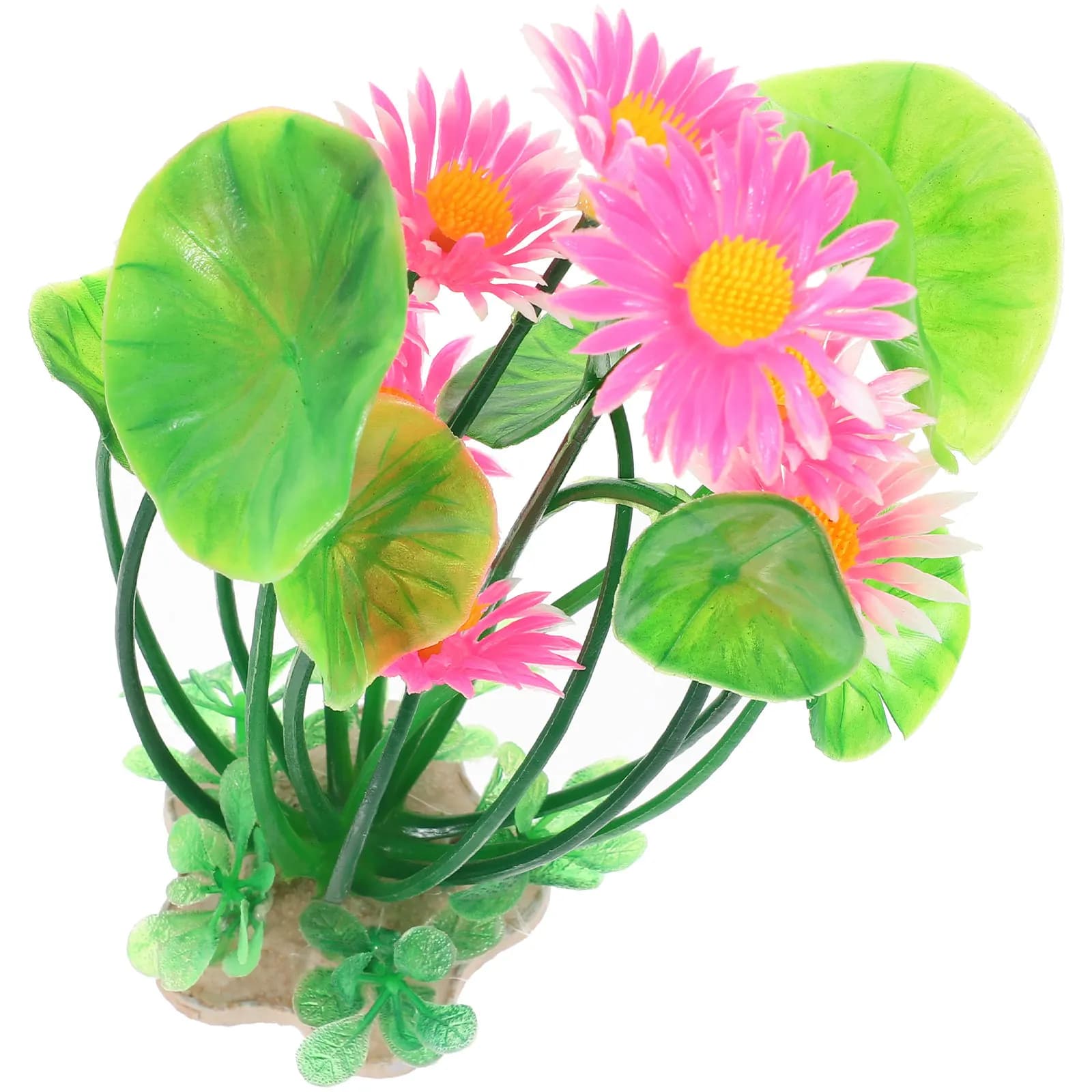 Artificial Lotus Aquarium Decoration Realistic Lifelike Fish Tank Plant Small Compact Safe Lightweight for Freshwater Desktop