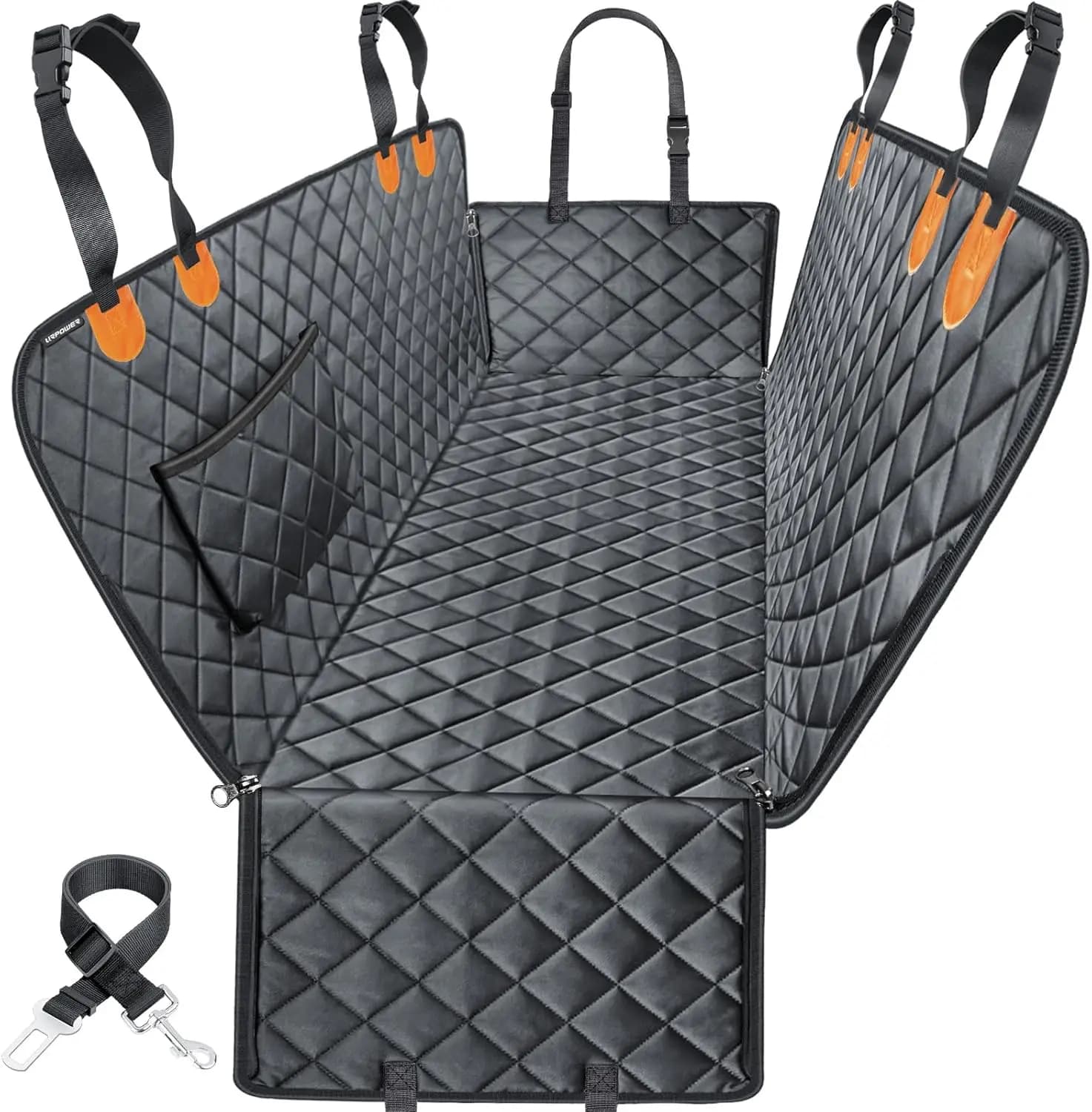 Dog Car Seat Cover, 600D Heavy Durable Dog Seat Cover for Back Seat, Scratch Proof Nonslip , Pet Seat Covers with SeatBelt