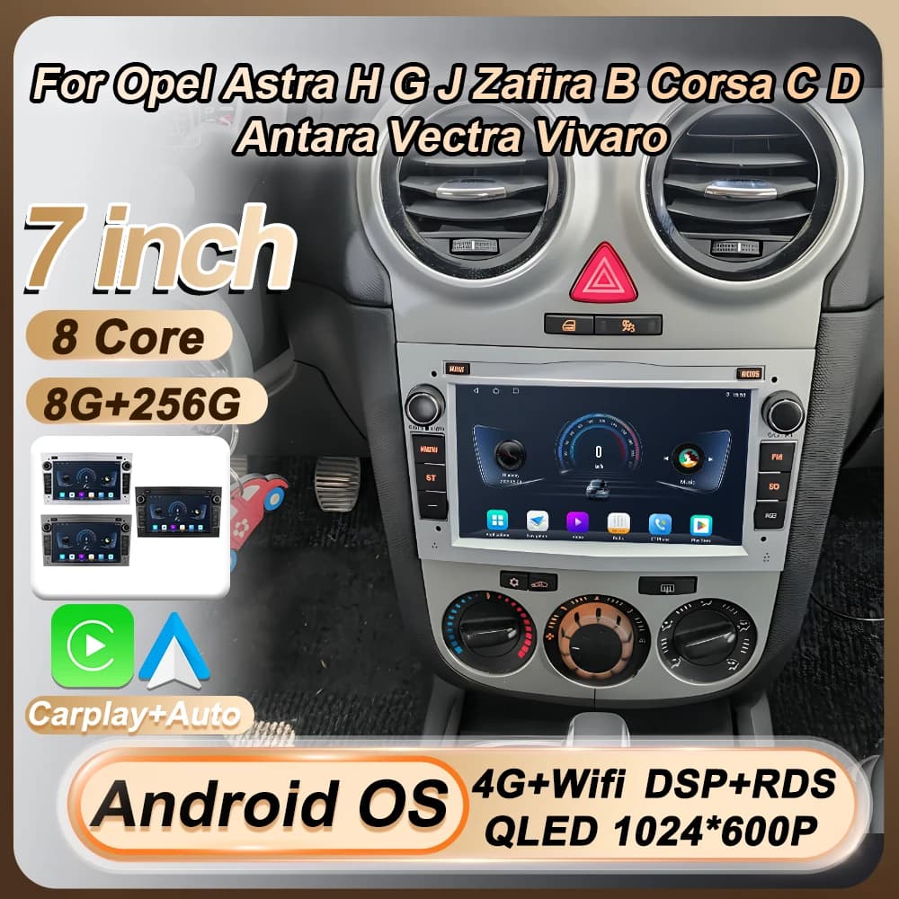 Wireless Android Auto Per Opel Astra HGJ Zafira B Corsa CD Antara Vectra Vivaro Autoradio Carplay Navigazione GPS 8 Core BT FM