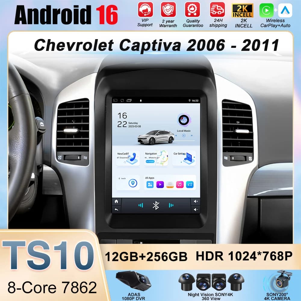 Autoradio Android 16 for Chevrolet Captiva 2006-2011, 9.7 inch screen, stereo, GPS navigator, main unit, multimedia player, 5G WIFI