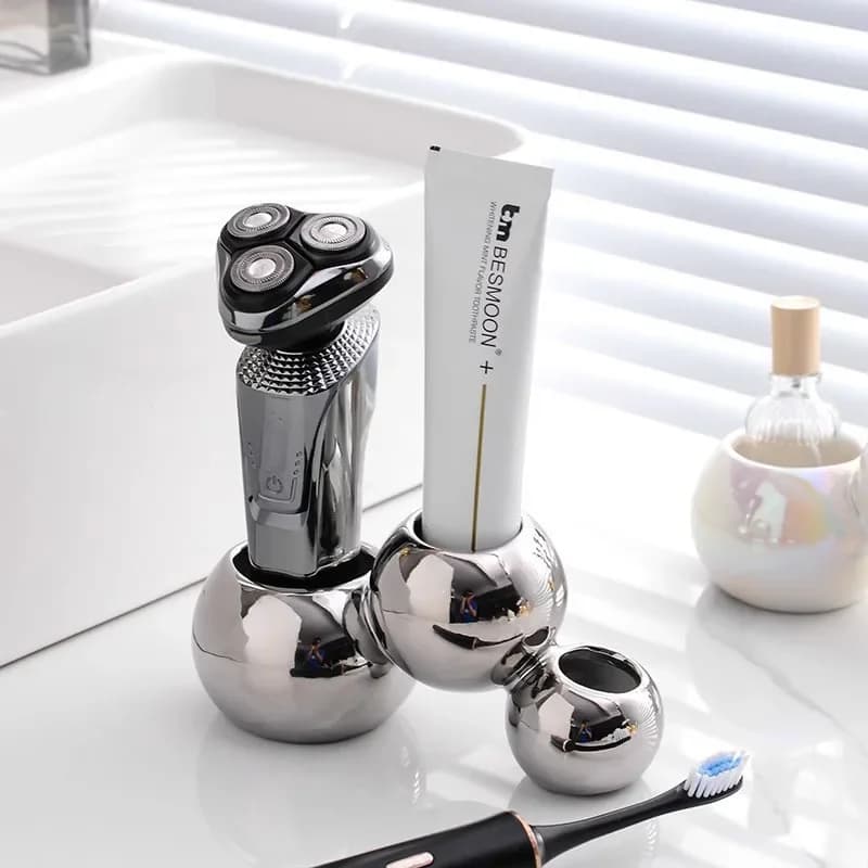 Ceramic Toothpaste Toothbrush Shaver Storage Rack Cosmetics Lipstick Multi Functional Storage Rack Bathroom Storage Rack ZI663