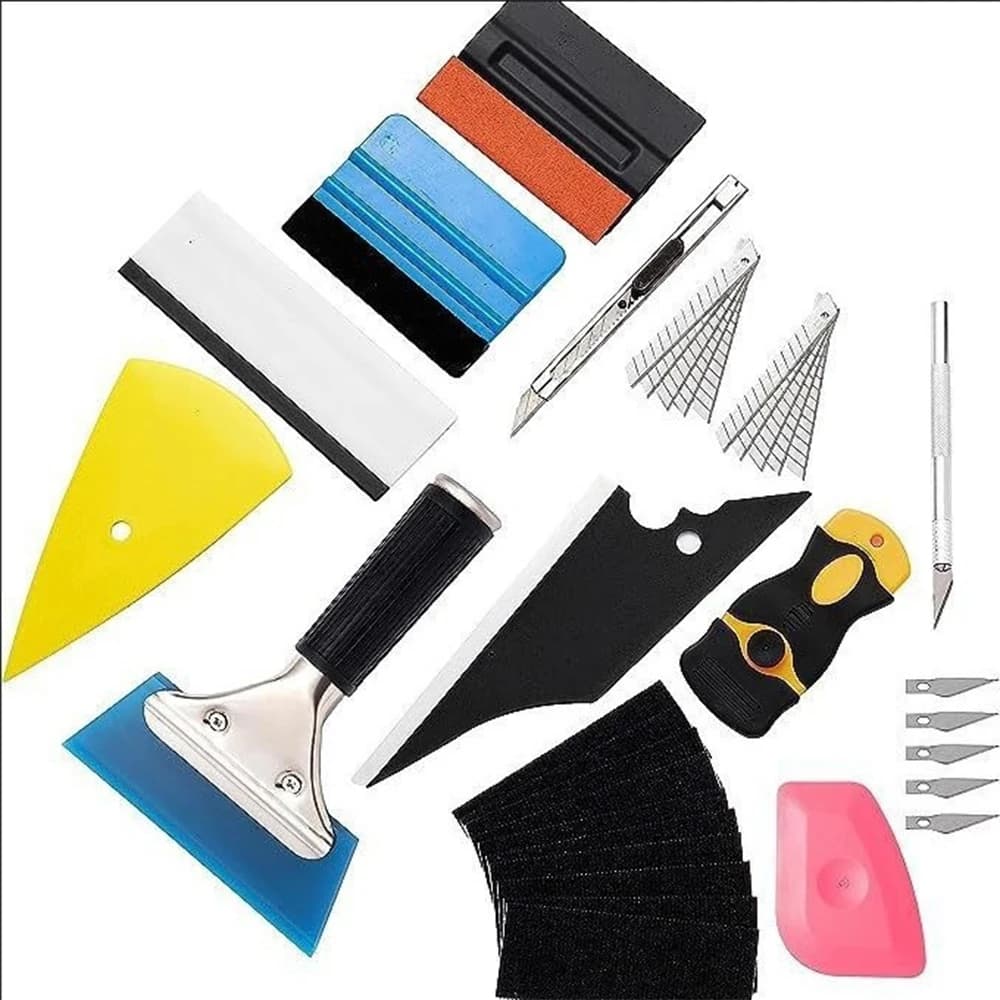 KUNAISI Kit di strumenti per avvolgere la pellicola per auto Spatola per vinile Raschietto per vinile per la tinta della finestra del veicolo Accessori per auto Strumenti di avvolgimento