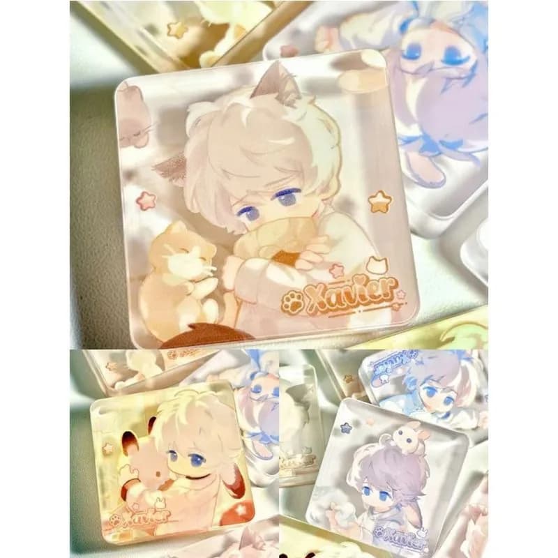 5 cm Gioco Amore e Spazio Profondo Xavier Acrilico Trasparente Cristallo Mahjong Collezione di Piastrelle Ornamento Accessori Regalo di Personaggio